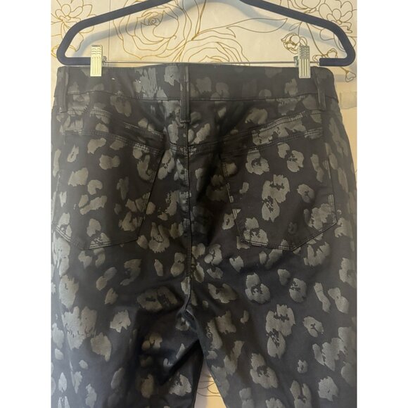 Chicos Chico’s Pants Size 3 US 16 Black Cheetah Print Jeggings Stretch 078 - Picture 5 of 7